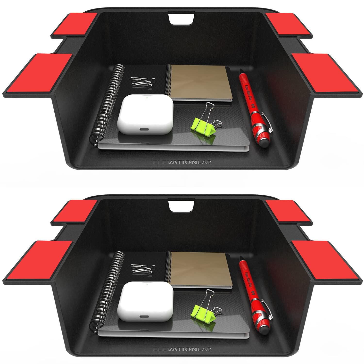 Elevation Shelf (2 Pack) - The Original Under Desk Storage Shelf/ Organizer | for Adjustable Stand Up Desks, Workstations, Gaming, Desk Accessories