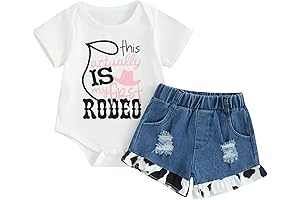 Western Baby Girl Summer Clothes, This Actually is My First Rodeo Romper...