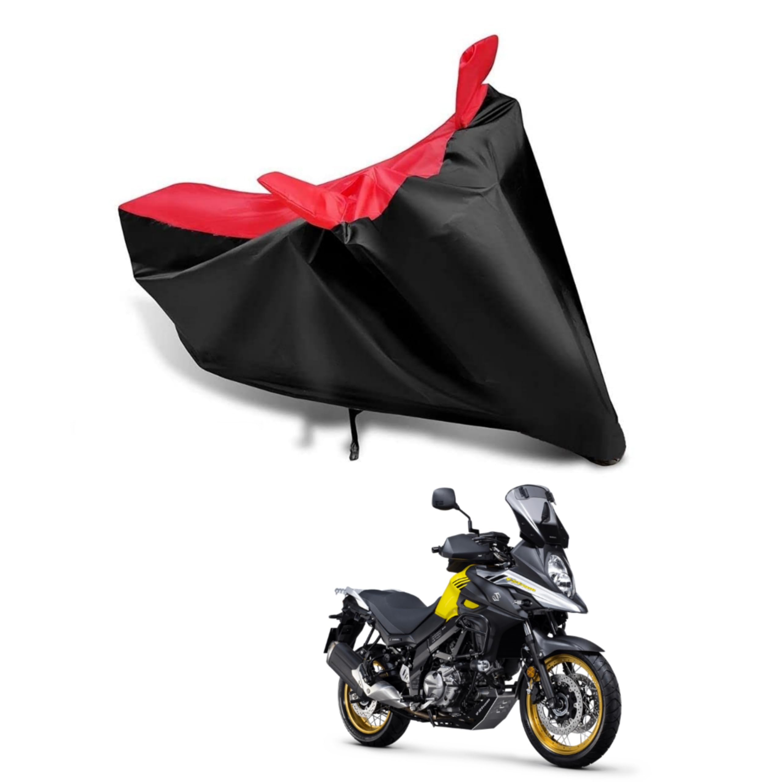 KEDIT ™-New Suzuki V-Storm 250 Water Resistant - UV Protection & Dust Proof Full Bike - Scooty Two Wheeler Body Cover for Suzuki V-Storm 250 Red Black Colour KKA-471