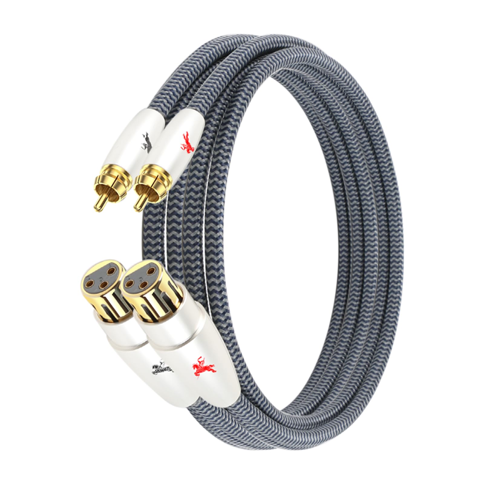 Impeto audiophile XLR na cinch kabel 1 m, PREMIUM 2 gniazdo XLR do 2 wtyczek RCA, kabel połączeniowy audio 1,5 m