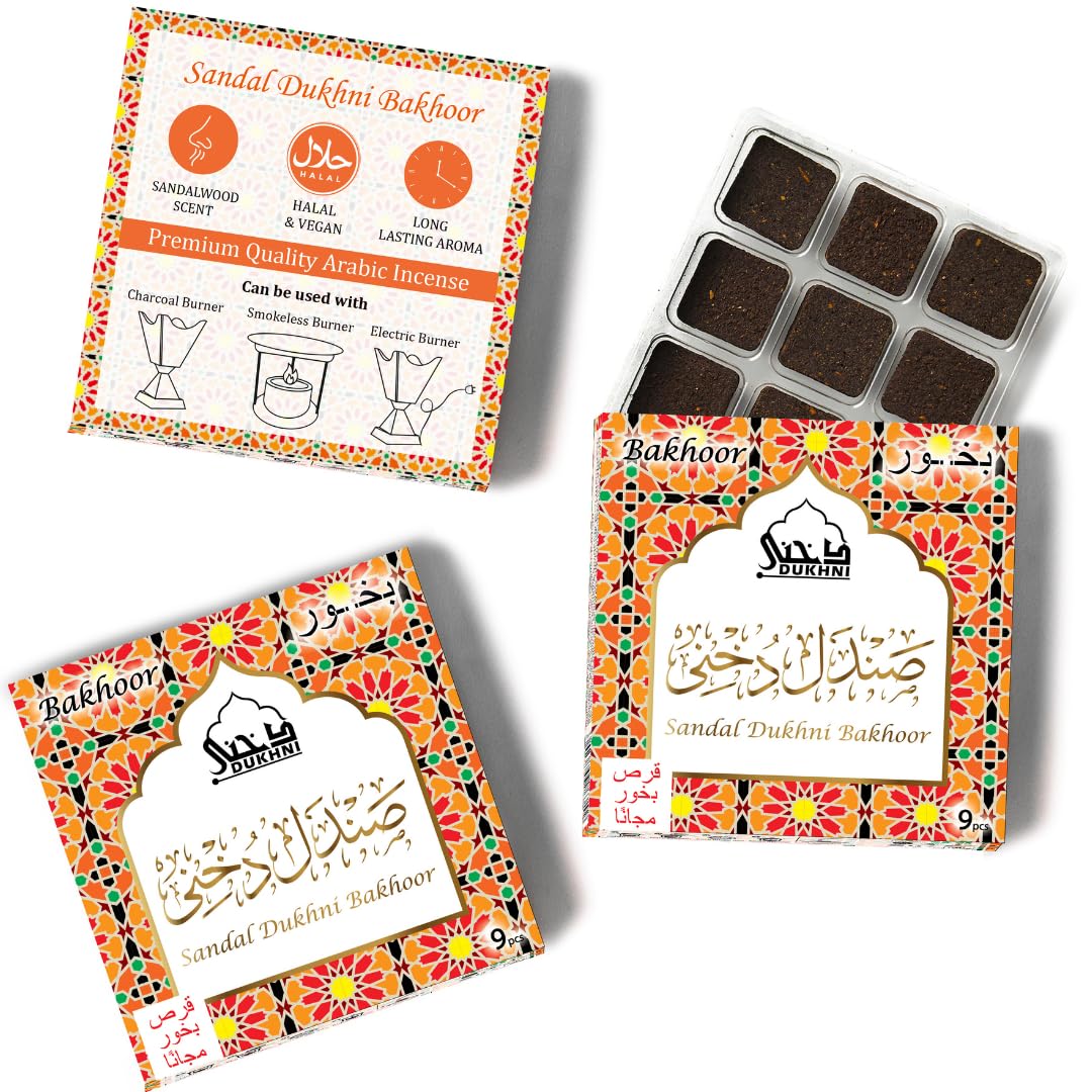 Sandal Bakhoor by Dukhni | 3x9 pc| Pure Sandalwood Bakhour | Arabic Incense