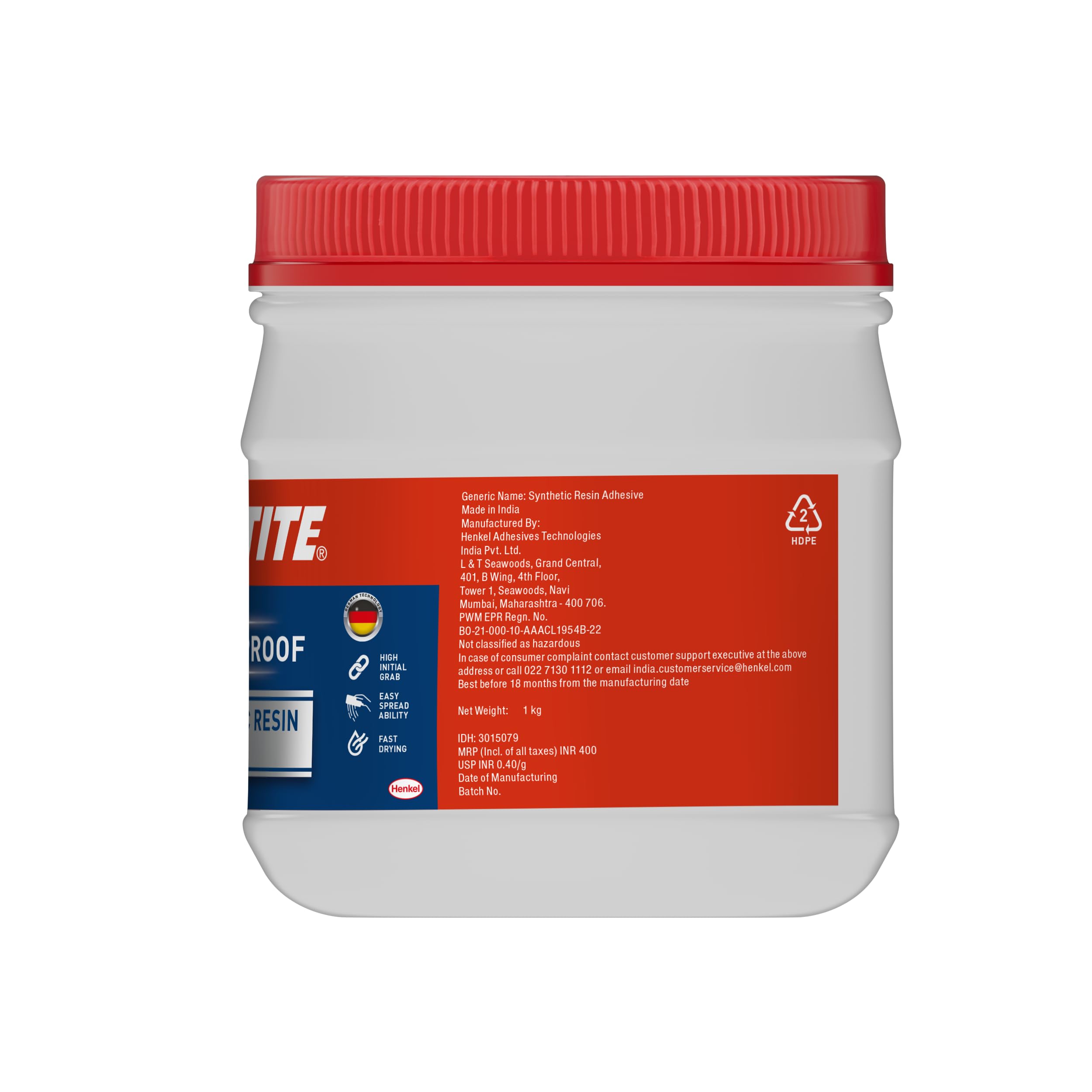 Loctite Waterproof Wood Glue|Compatible with plywood to laminate, Veneer, MDF/particle board|Waterproof| White| For all Exterior and Interior wood work|White| 1x1kg product image 2