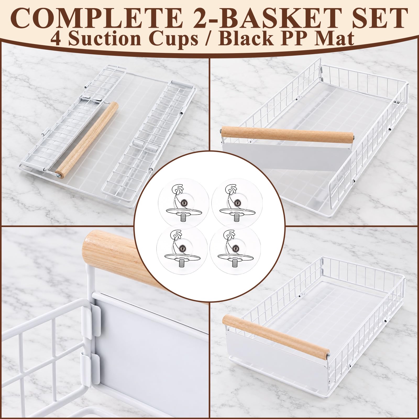 Lot de 2 organiseurs de placard coulissants, organiseurs de placard
