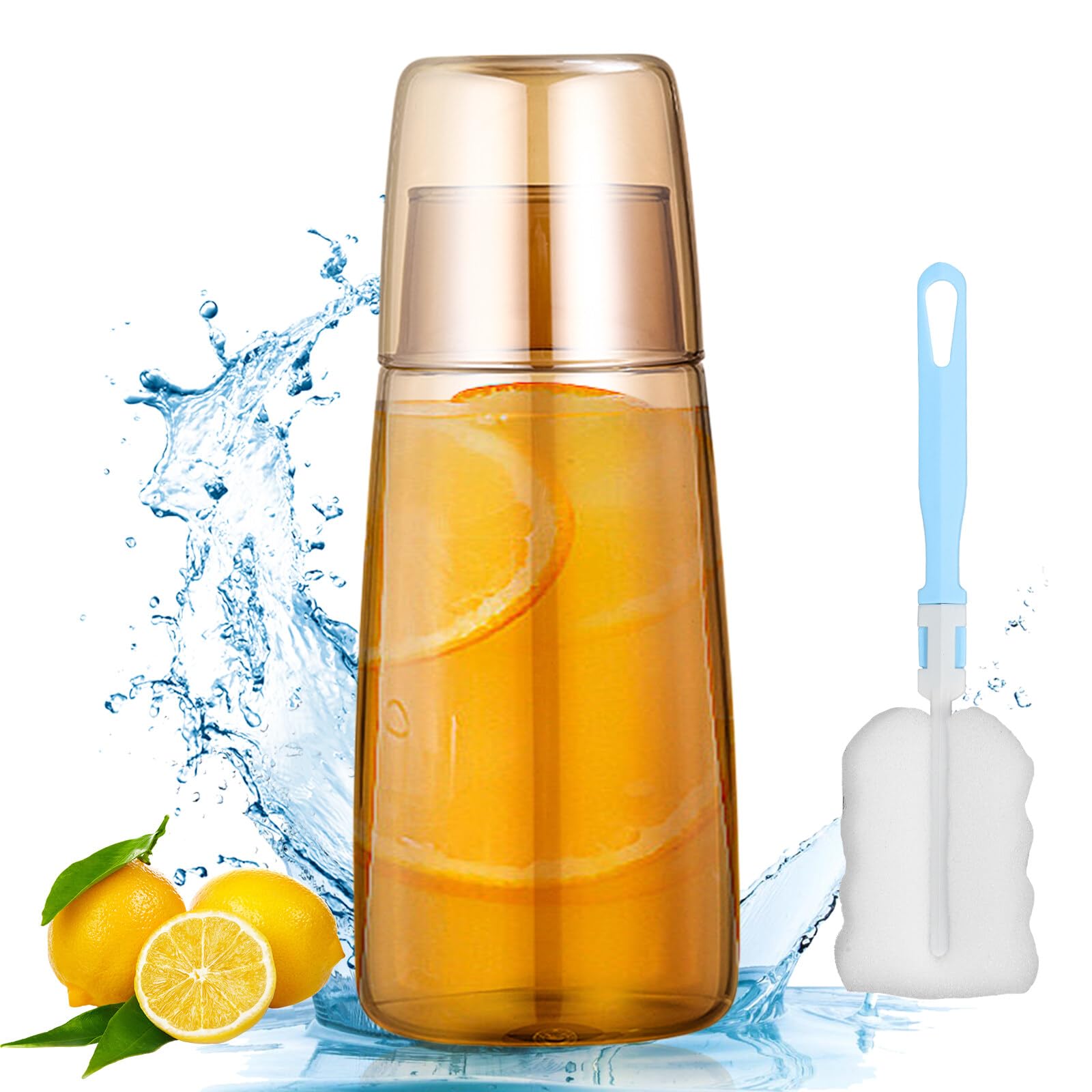 Caraffa Per Acqua Da Comodino Con Bicchiere - Vetro 750ml, Design Pratico - Foto 9