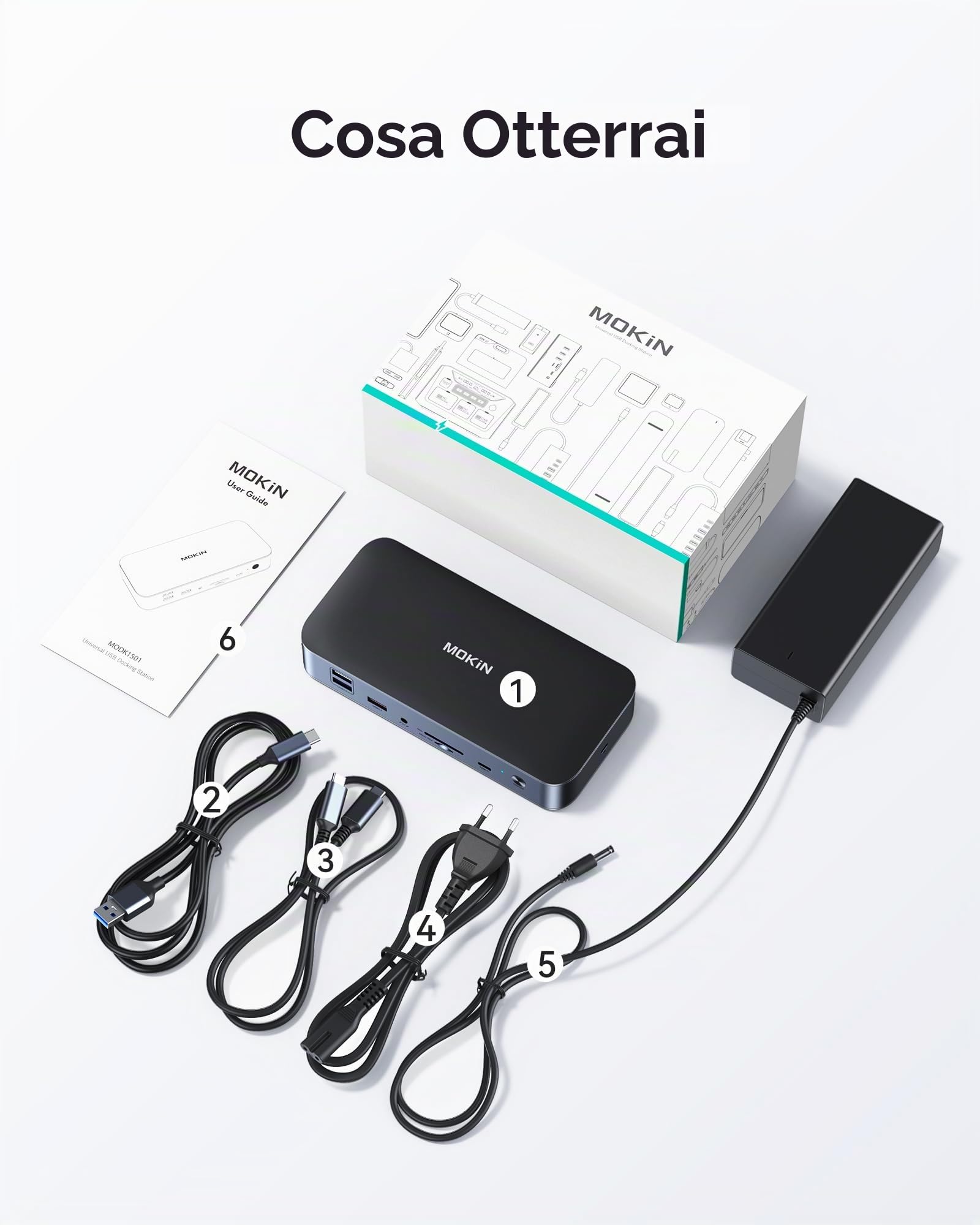 DisplayLink Docking Station per MacBook Pro/Air, 15 in 1 DisplayLink Docking Station Dual Monitor, Dock USB C con 2 HDMI, 2 DisplayPort, 2.5 Gbps Ethernet, USB 3.1/3.0/2.0, SD/Micro SD per Dell/HP