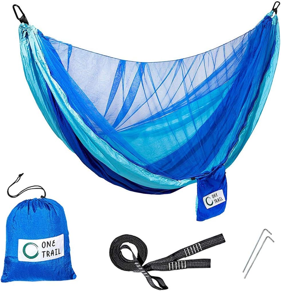 One Trail Gear Packable Hammock & Tree Straps | Hammock to Relax Or Sleep in | Lightweight & Durable | Mosquito Net