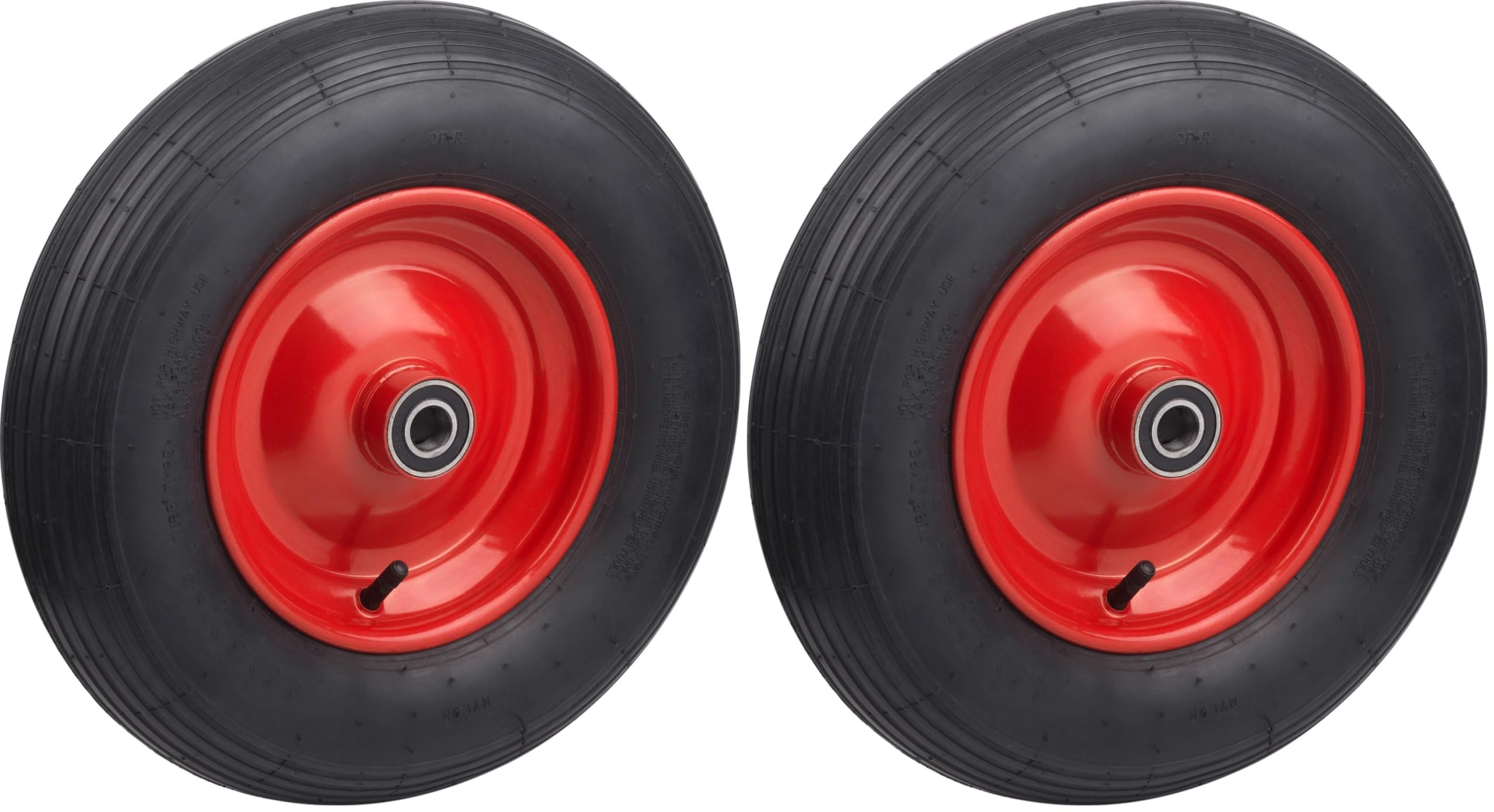 Metafranc Luftrad Ø 400 mm, Butyl-Schlauch - Stahl-Felge - Typ 4.80/4.00-8 - 250 kg Tragkraft - Kugellager/Komplettrad mit Felge/Schubkarrenrad/Schubkarrenreifen/Ersatzrad / 810940