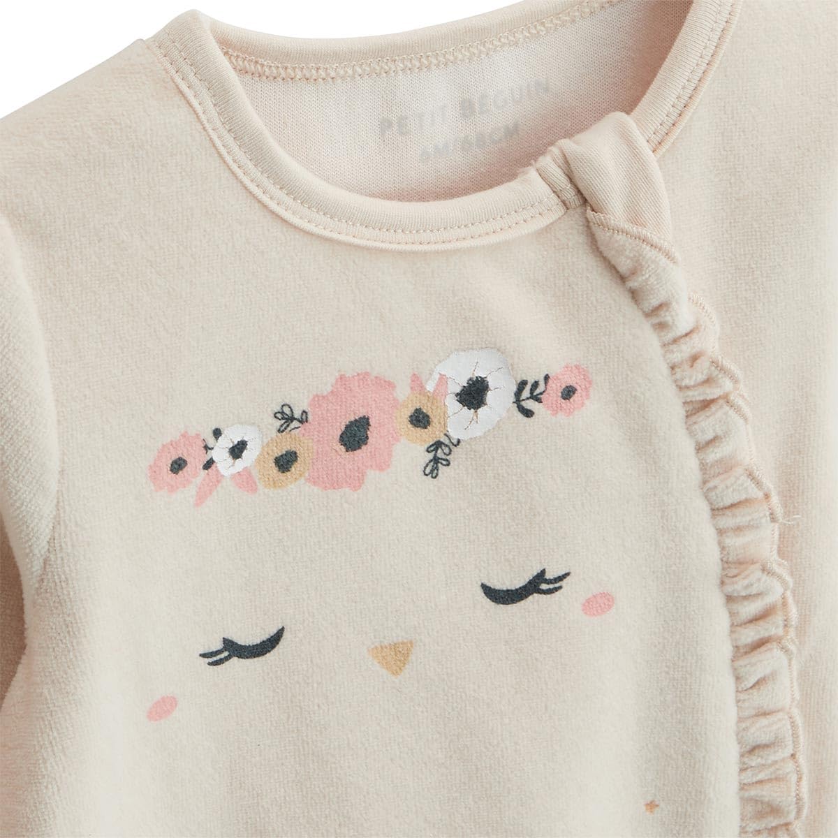 Petit Béguin - Lot de 2 pyjamas bébé en velours ouverture zippée Perle