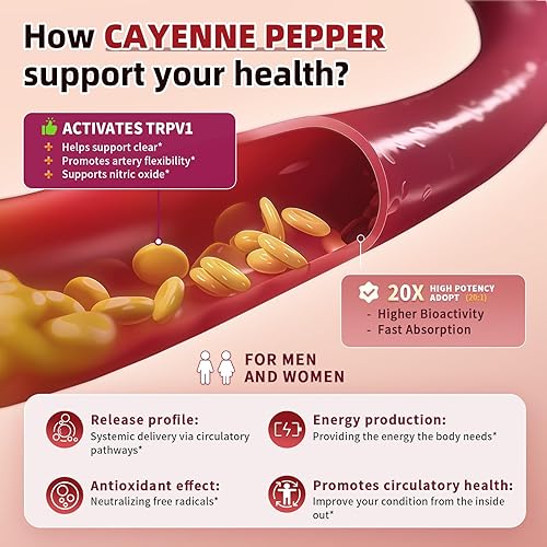Miniatura 3 de Paquete de 2 gomitas de pimienta de cayena 16 en 1 - Complejo de suplementos de capsaicina 20 veces con moringa, espino y raíz de remolacha, además