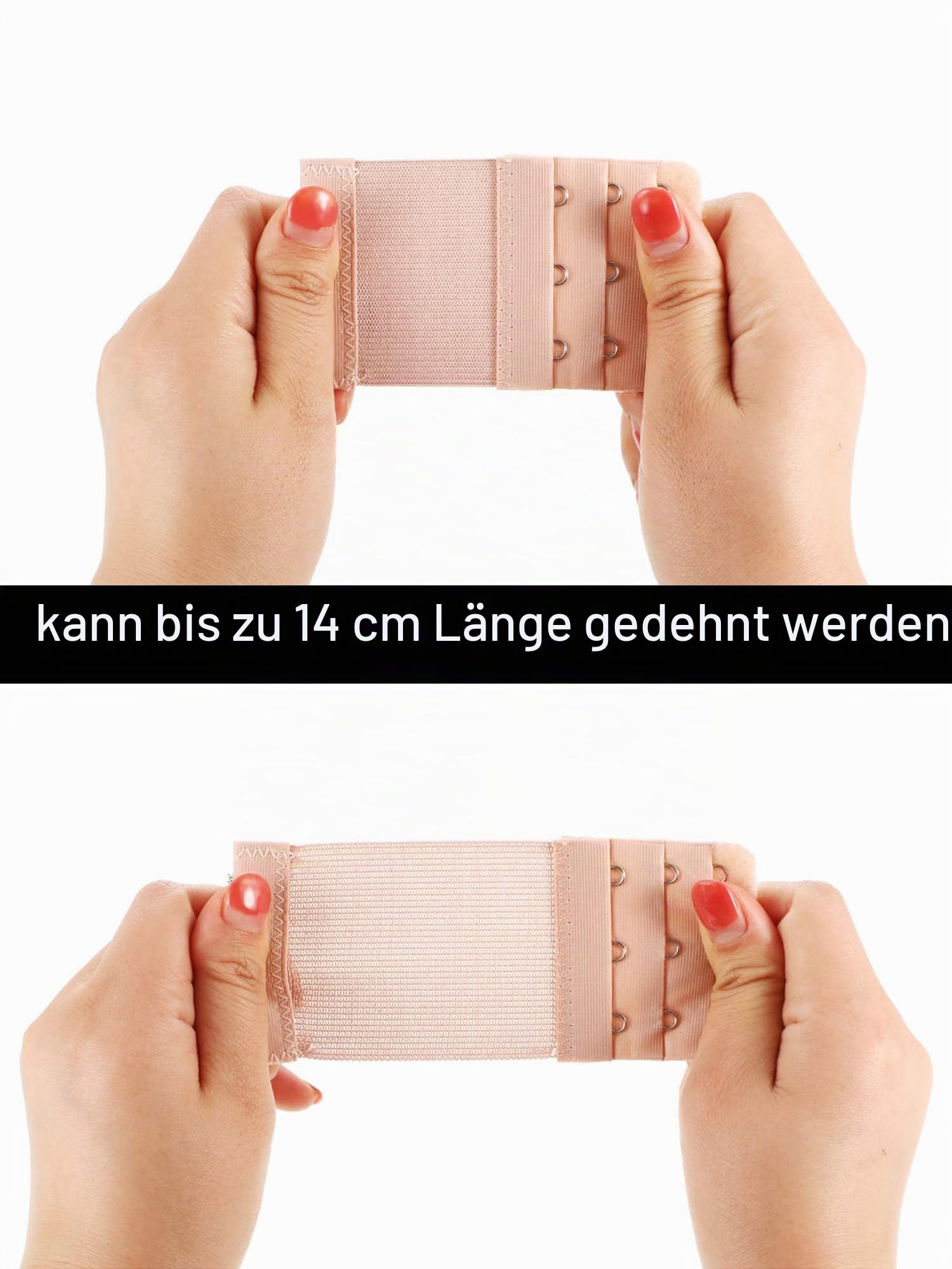 Bememo BH-Verlängerer für Damen, Weiß, Schwarz und Hautfarbe, Größe M