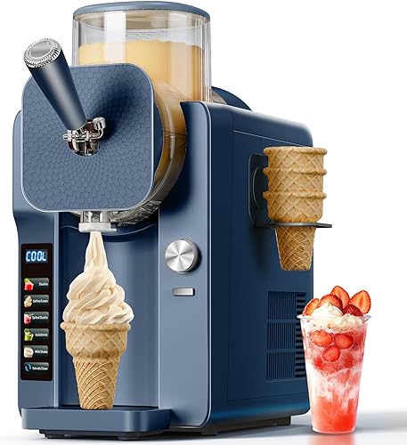 Miniatura 1 de Máquina de granizado y helado 2 en 1 - 6 modos para batidos, batidos, cócteles, margaritas y helados, tanque de doble capa, soporte para cono de