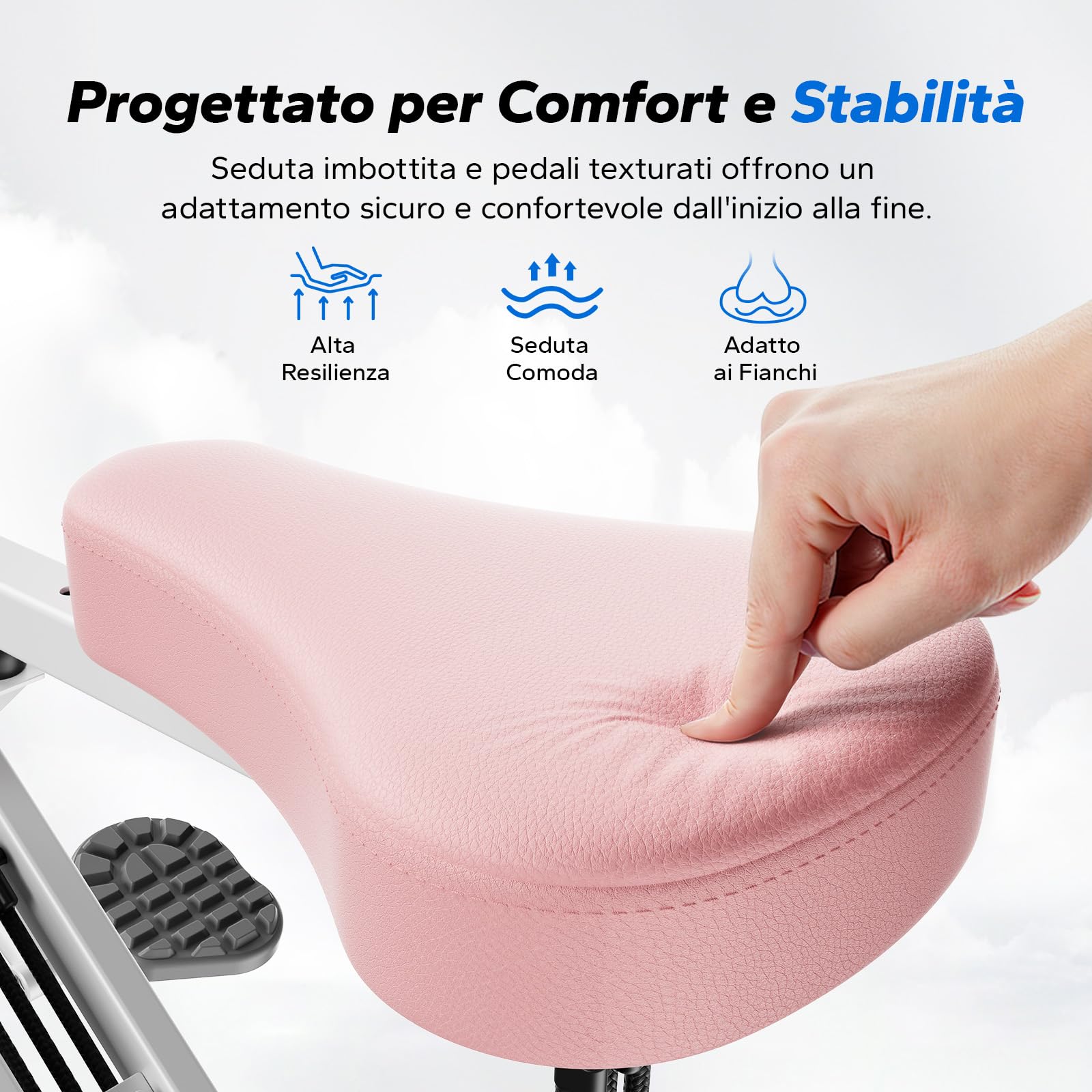 MERACH 2-in-1 Macchina per Squat e Vogatore, Pieghevole, Attrezzo per Glutei, Gambe e Core, Montaggio in 10 Minuti per Casa e Palestra, Carico Massimo 160 KG – R07 Bianco - Vista 5