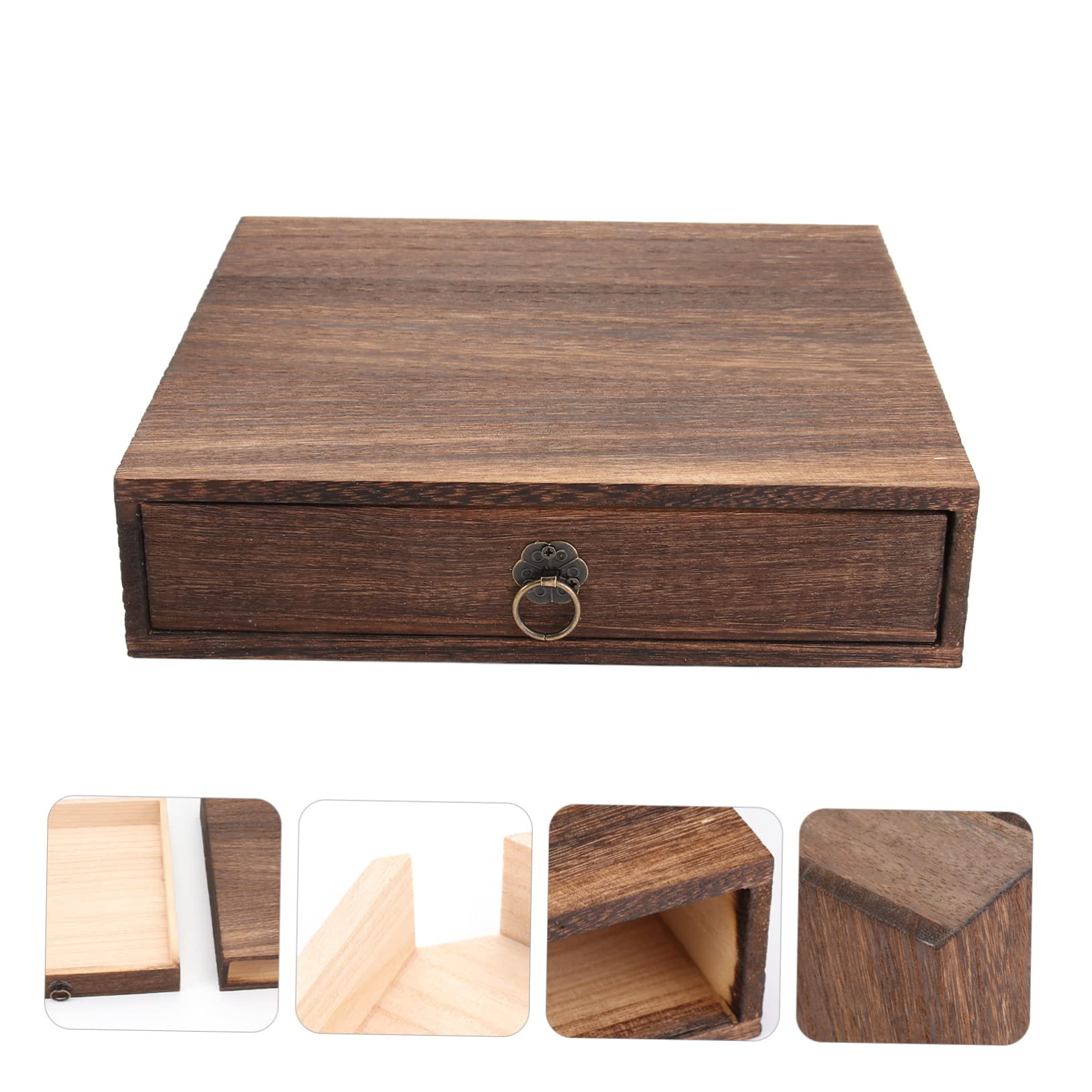 Zerodeko Caja de Té de Madera de Estilo Vintage Cajón, Marrón