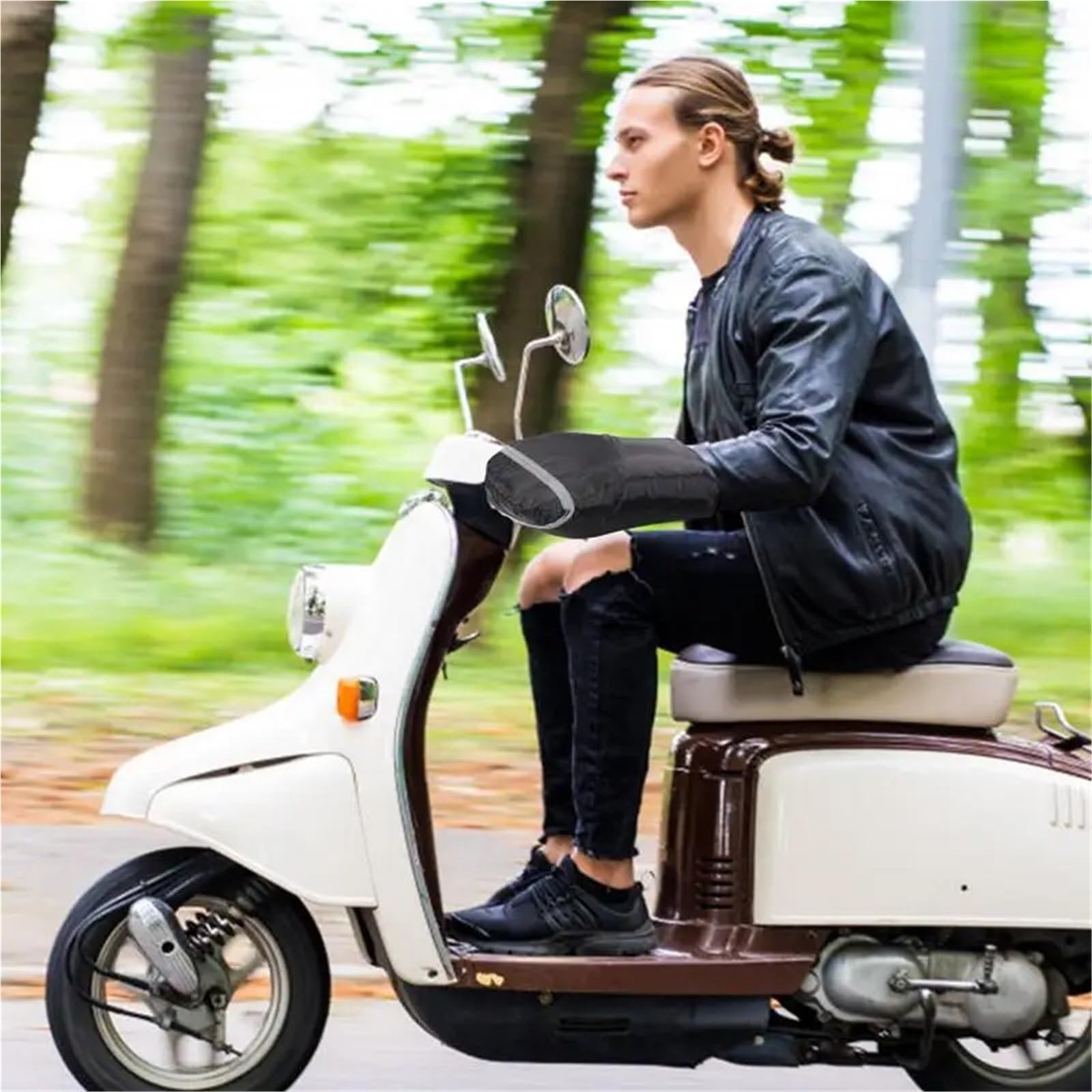 Rękawiczki na kierownicę, Motocyklowy uchwyt do skutera Jazda Ochronne ocieplane na zimę rękawice termiczne