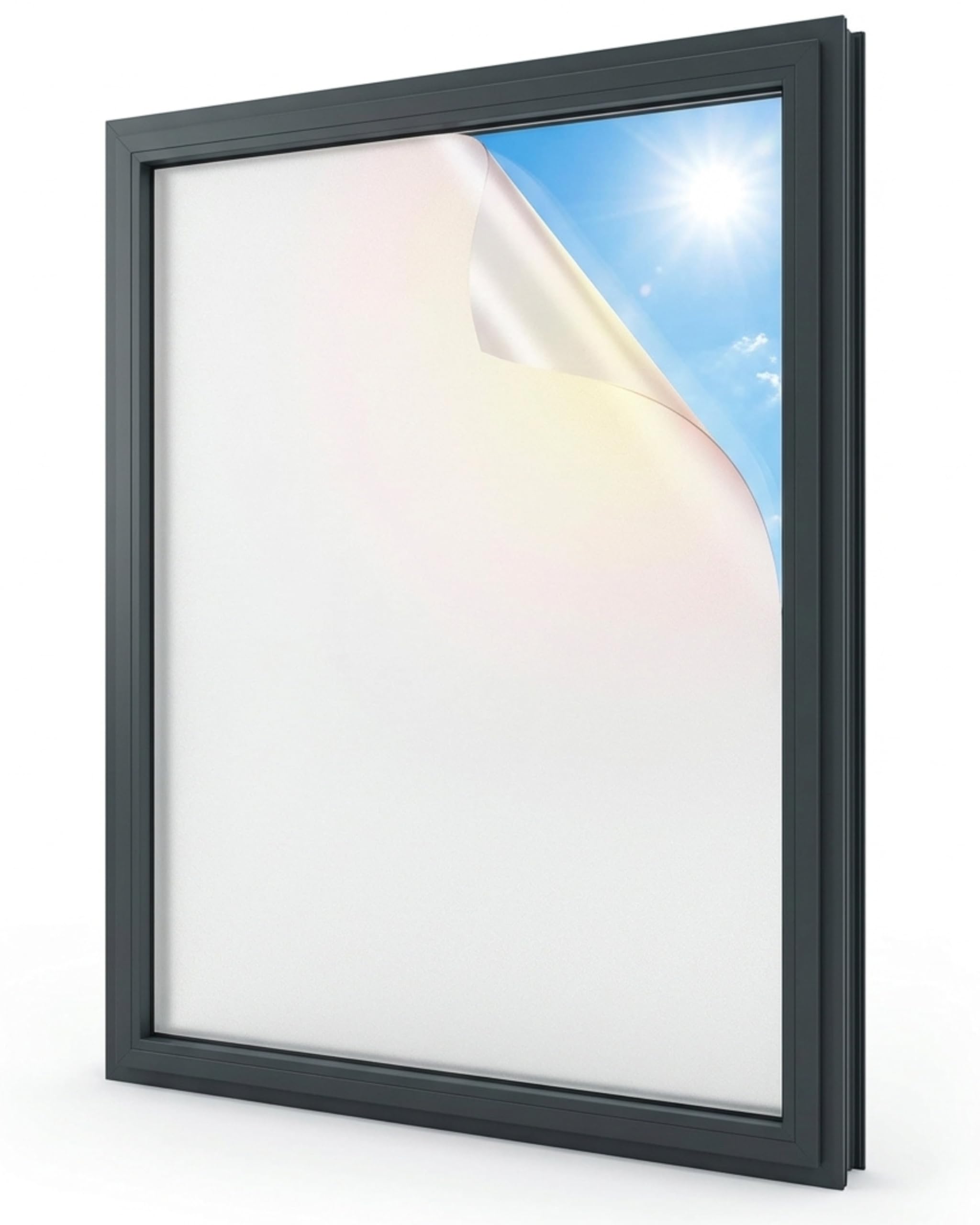 Sichtschutz-Folie - Selbstklebende Fensterfolie - Blickdichte Milchglasfolie - Klebefolie - UV-Schutz Glasfolie - seidenmatt - 76 x 600 cm