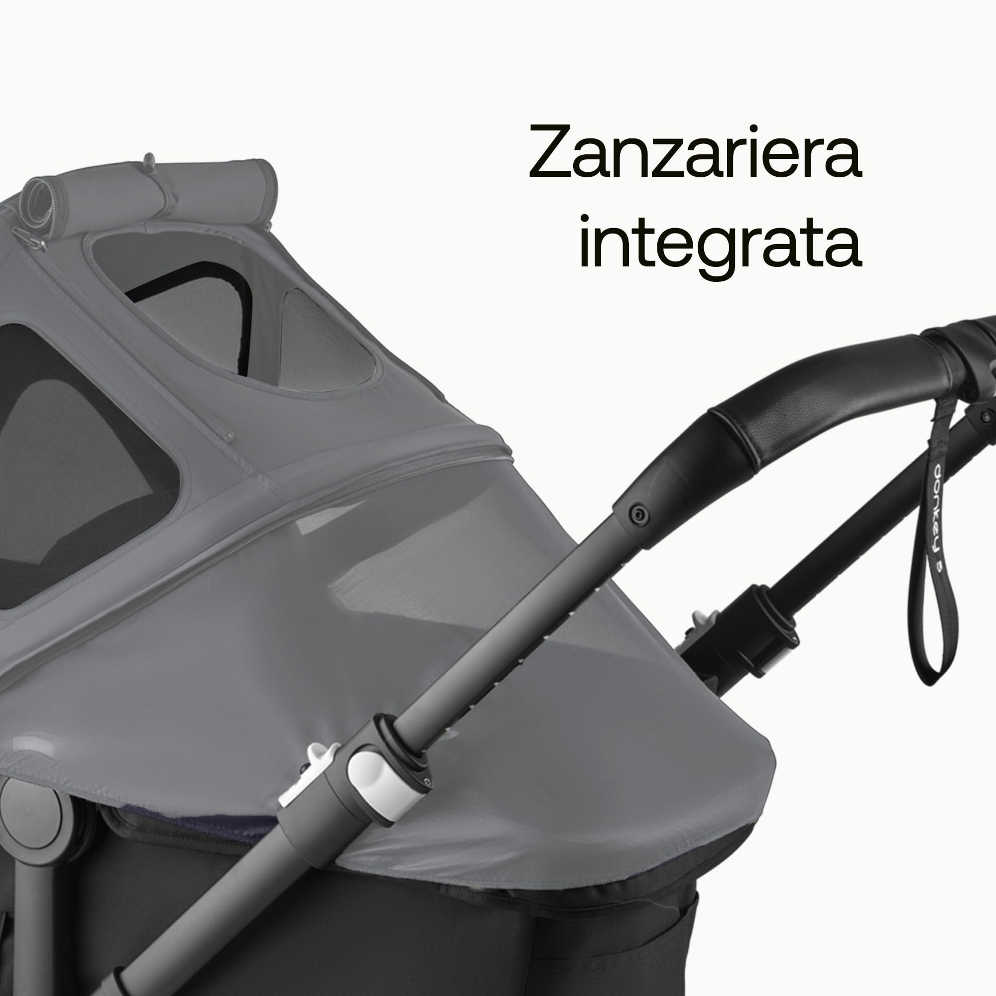 Bugaboo Donkey 6 Cappottina Breezy, Resistente all'Acqua | Estensibile per una maggiore copertura e una Protezione Solare ottimale, Compatibile Con Passeggini Donkey, Moon Grey