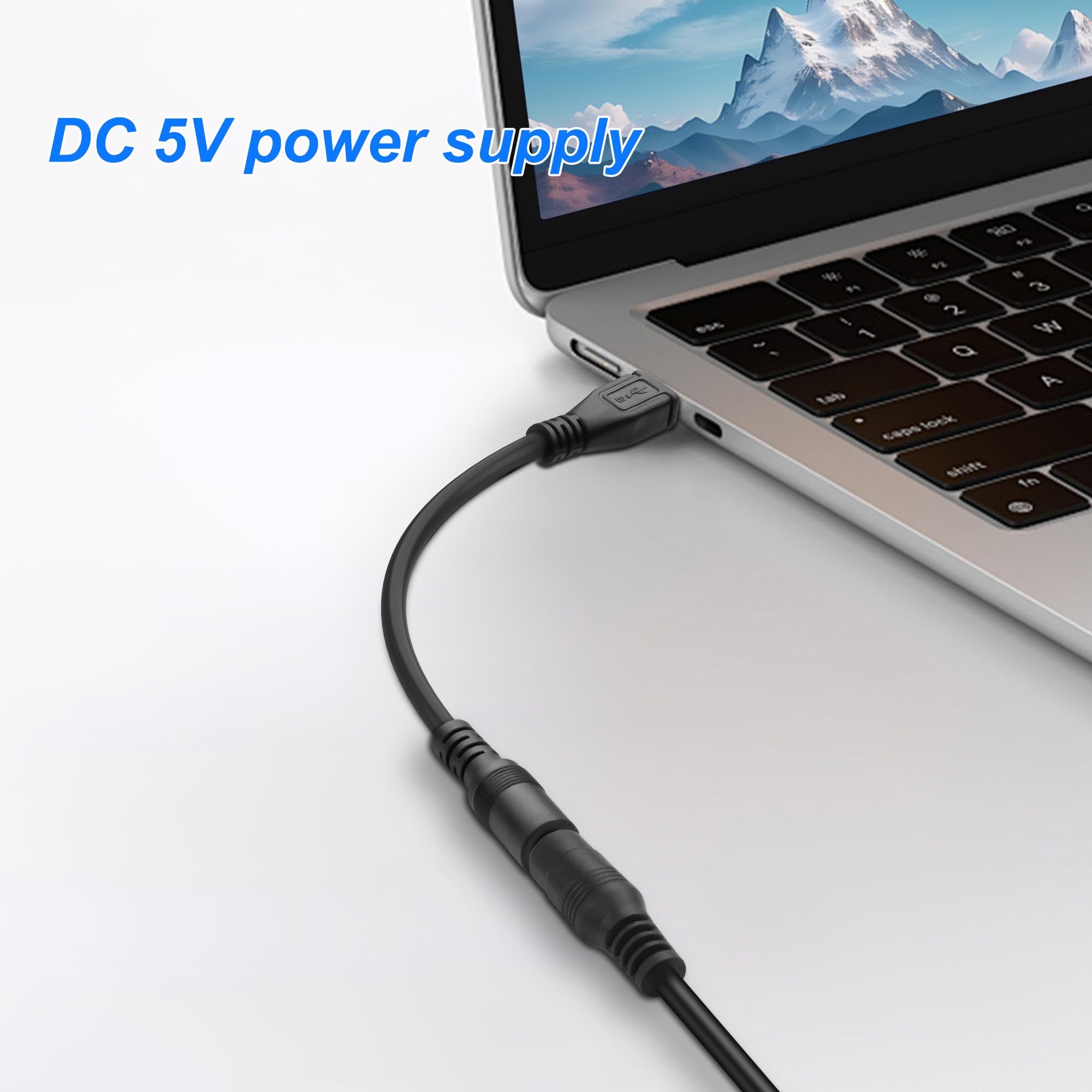 Adattatore DC 5,5 x 2,1 mm femmina a USB-C femmina con cavo 30 cm