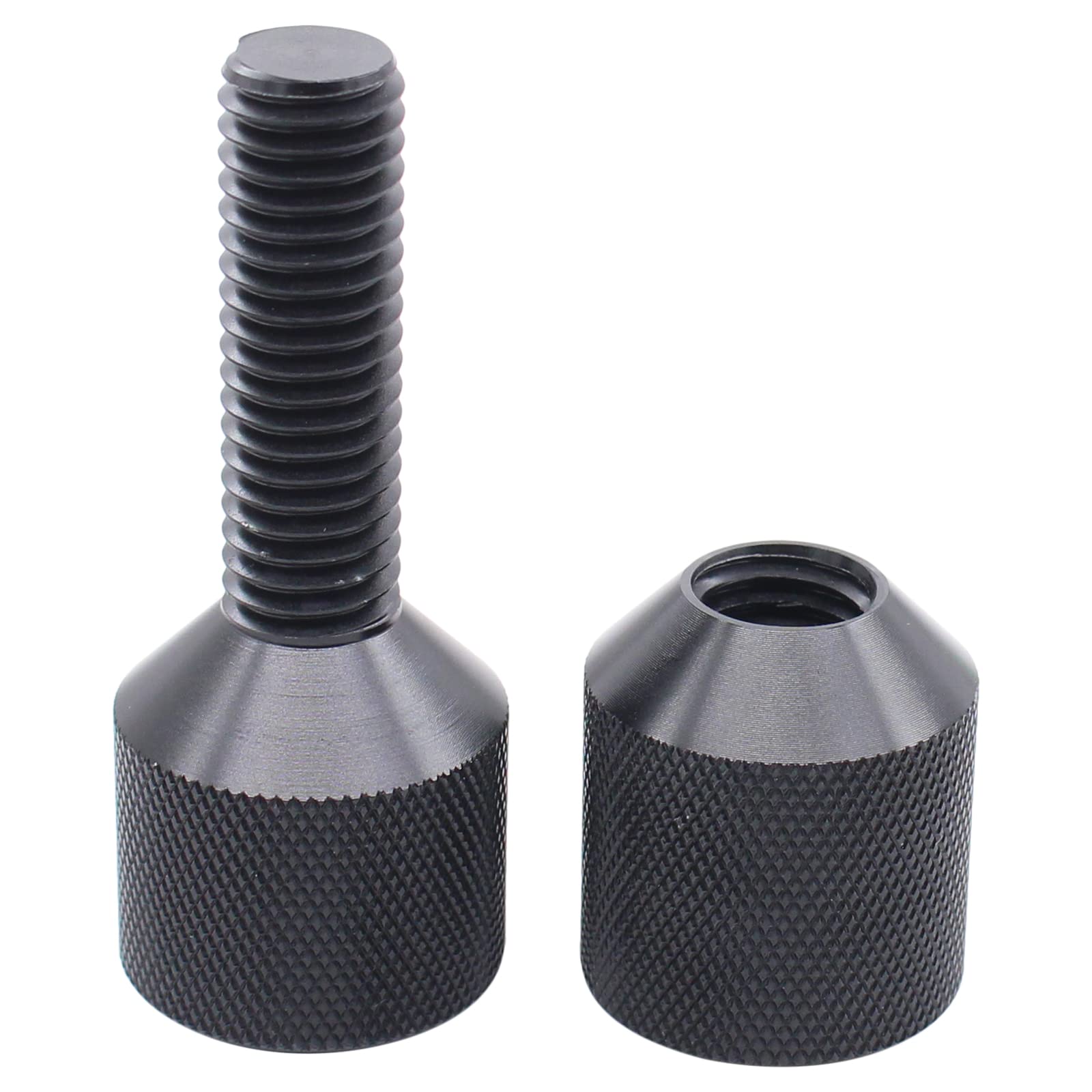 Tuyau d'alignement de goupille d'alignement de bride à 2 trous de 3,8 cm | Lot de 2 brides anodisées noires pour 1/2''-14'' 68 kg