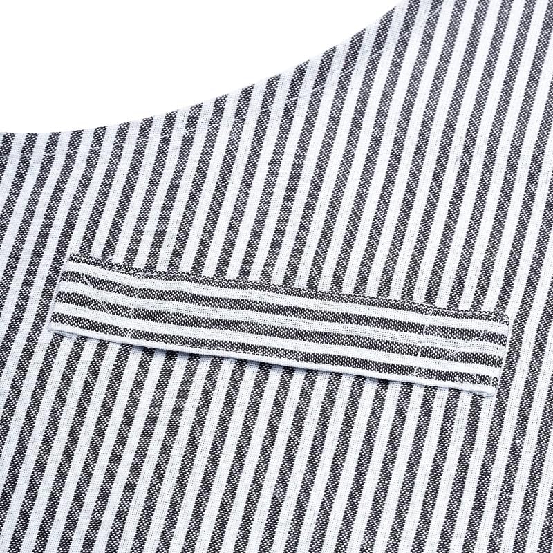 Encasa XO Adjustable Kitchen Cotton Apron With Pockets & Towel Holder Of Size 68x85 cm (Ticking Navy Blue) for Men & Women Chefs For Cooking & Baking in Home - Image 3