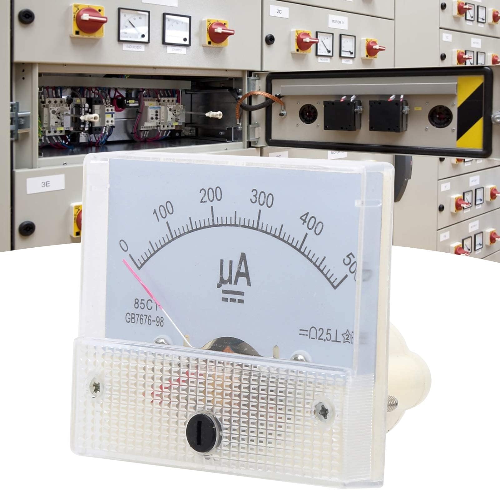 Amperometro Analogico 85C1-A DC 0-500UA Indicatore ABS Pannello Misuratore di Corrente Alta Precisione