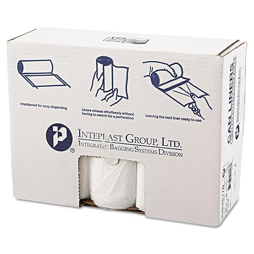 Miniatura 7 de Inteplast Group S386012N - Forro para botes de basura institucionales comerciales sin núcleo de polietileno de alta densidad (caja de 8 rollo, 25