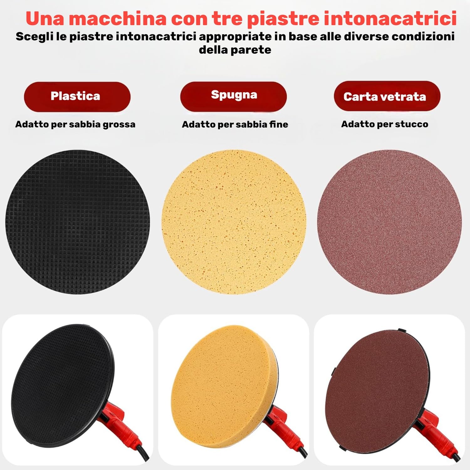 Frattone Frattazzatrice Frattazzo Elettrico 1680W con 6 Regolazioni di Velocità Levigatrice per Muro Pareti Cazzuola Lisciante per intonaco Rifiniture Murali