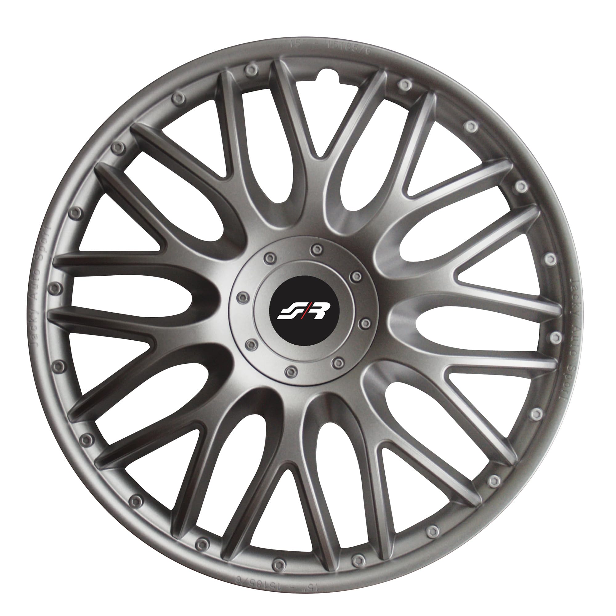 Simoni Racing ORD/16, Set 4 Copricerchi universali Orden da 16" pollici, Copriruota auto Grigio Silver