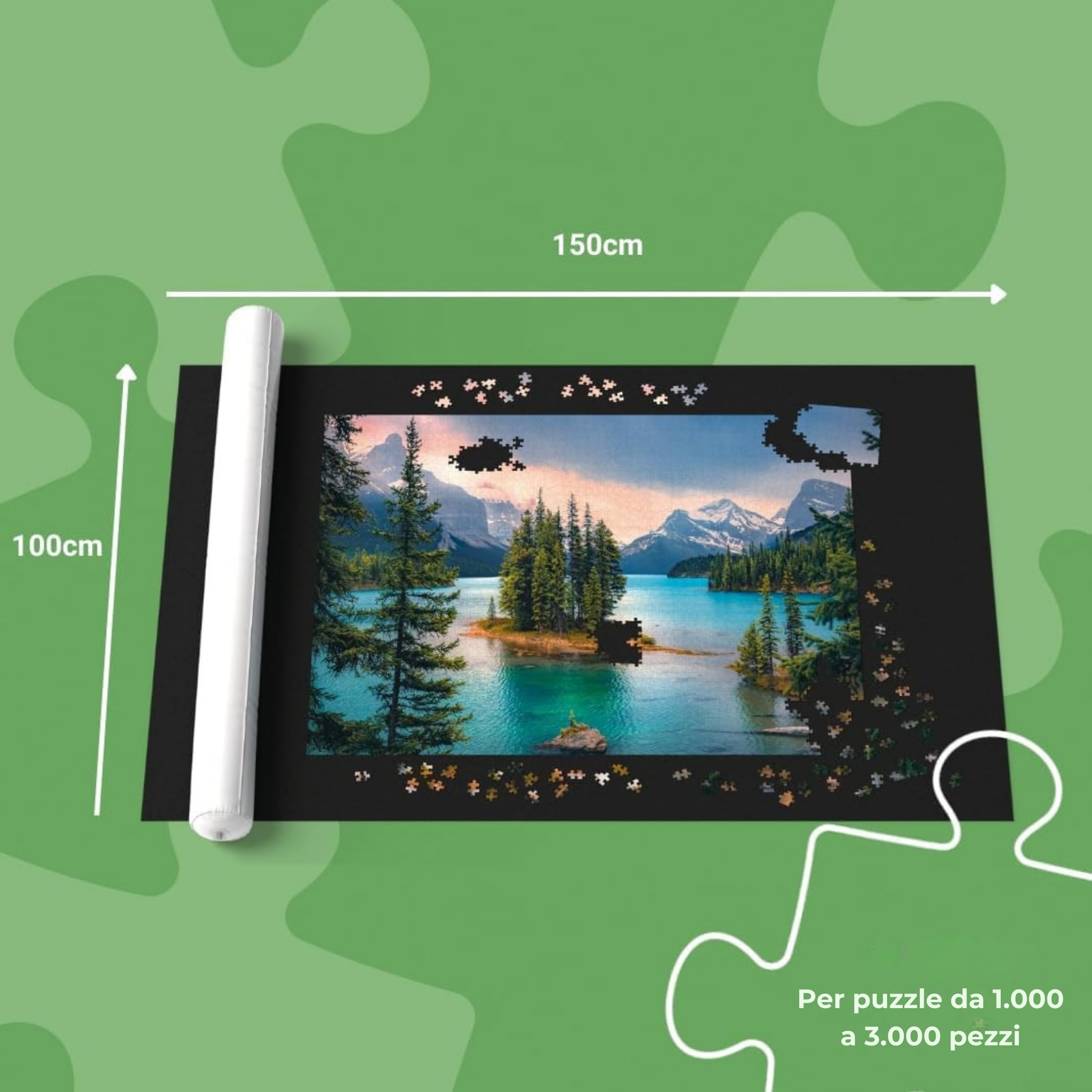 Ravensburger - Tappeto Per Puzzle Da 1000 A 3000 Pezzi | Roll Your Puzzle Xxl | 110x66 Cm | Tappeto Puzzle 1000 Pezzi | Idee Regalo