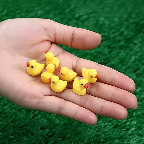 Miniatura 4 de ROMROC Mini pato de resina a granel, paquete de 200 pequeños patos para ocultar para casa de muñecas en miniatura, accesorios de micro jardín,