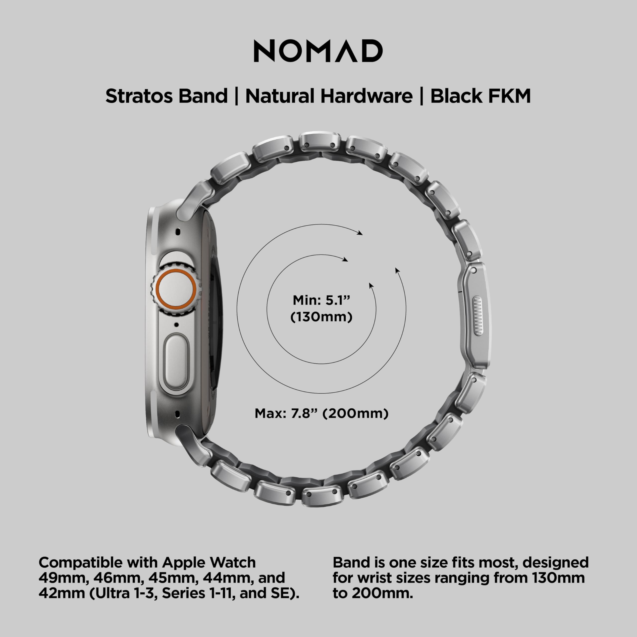 NOMAD Stratos Pasek do zegarka Apple Watch 42/44 / 45/46 mm / 49 mm, hybrydowy