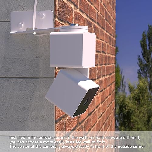 Miniatura 6 de Paquete de 2 soportes de pared de esquina para Wyze Cam Pan V3v4, soporte de pared de metal para cámara Wyze al aire libre e interior, reduce los
