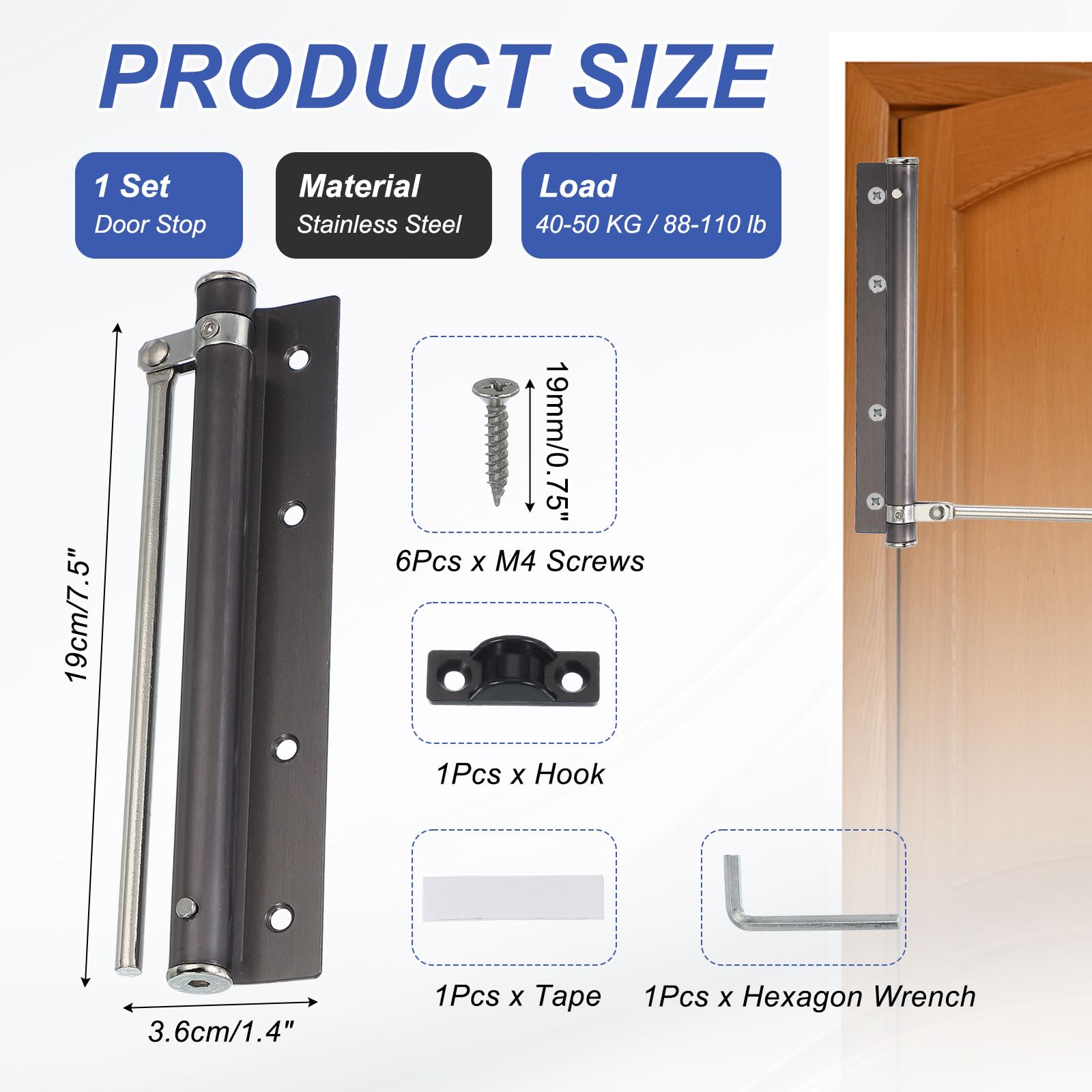 PATIKIL 7 Inch Spring Door Closer - Image 2