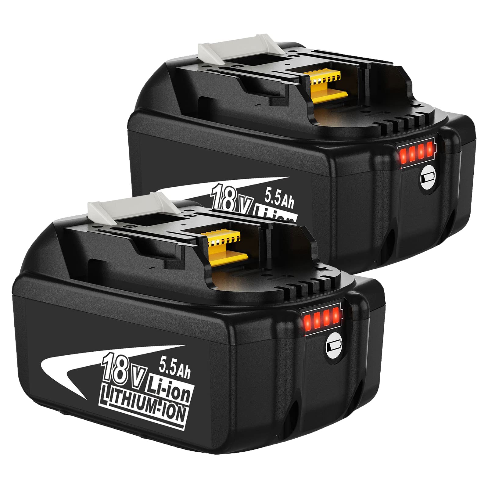 Dosctt2 x Replacement for 18 V Battery 5.5 Ah BL1850B BL1860B BL1850 BL1860 BL1840B for Battery 18 V BL1830B BL1820B BL1840 BL1830 BL1820 BL1815 BL1835 BL1845 LXT-4 LX00 cm