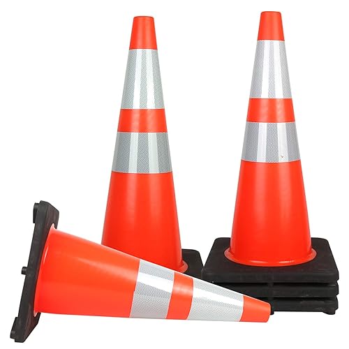 Miniatura 7 de Reliancer conos de tráfico de cloruro de polivinilo, conos de seguridad para estacionamiento en la carretera