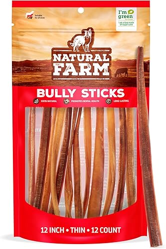 Miniatura 21 de Natural Farm Bully Sticks Jumbo sin olor, (6 pulgadas, paquete de 2), masticables extra gruesos para perros, golosinas de carne 100% totalmente