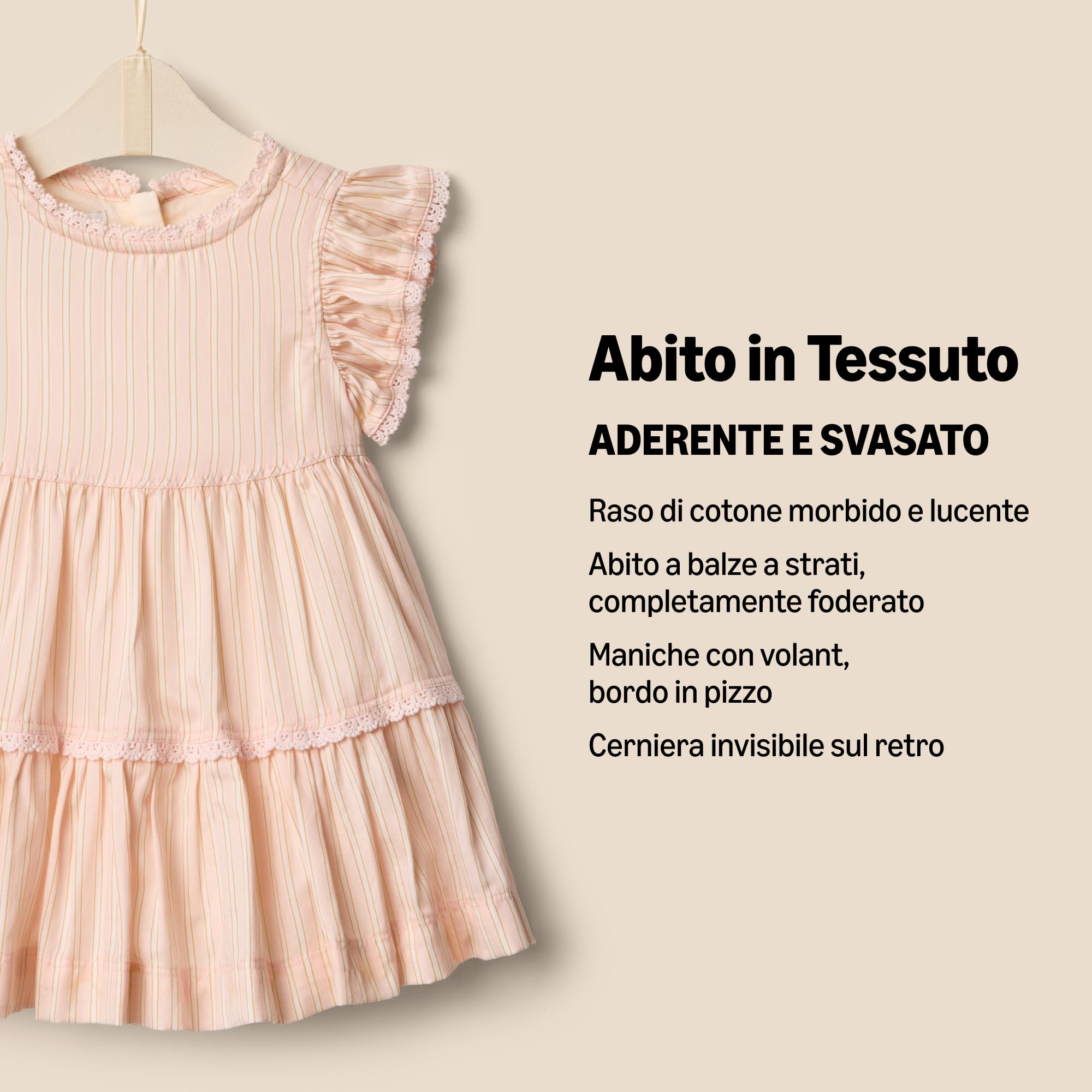 Amazon Essentials x Sofia Grainge Abito in Tessuto con Maniche a Volant Neonata e Bambina