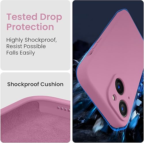 Miniatura 4 de FireNova Funda diseñada para iPhone 15, funda de silicona mejorada protección de cámara con 2 protectores de pantalla, forro interior de microfibra
