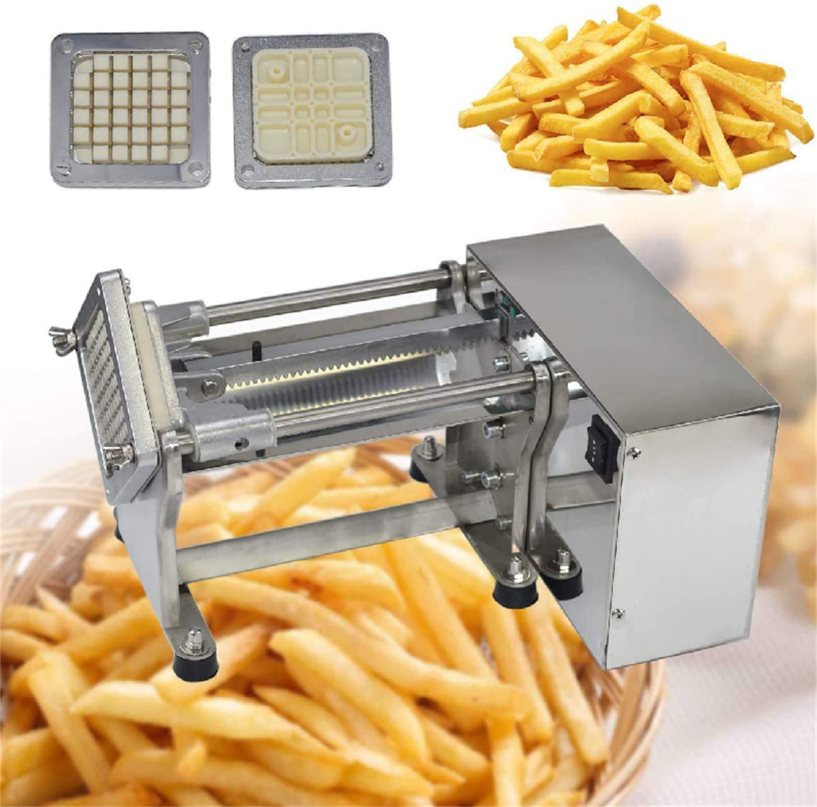 asdchZen Electric Fries Cutter Potato Chips Carrot Slicer Stainless Steel Vegetable Fruit Shredding Machine Commercial Potato Chip Cutter