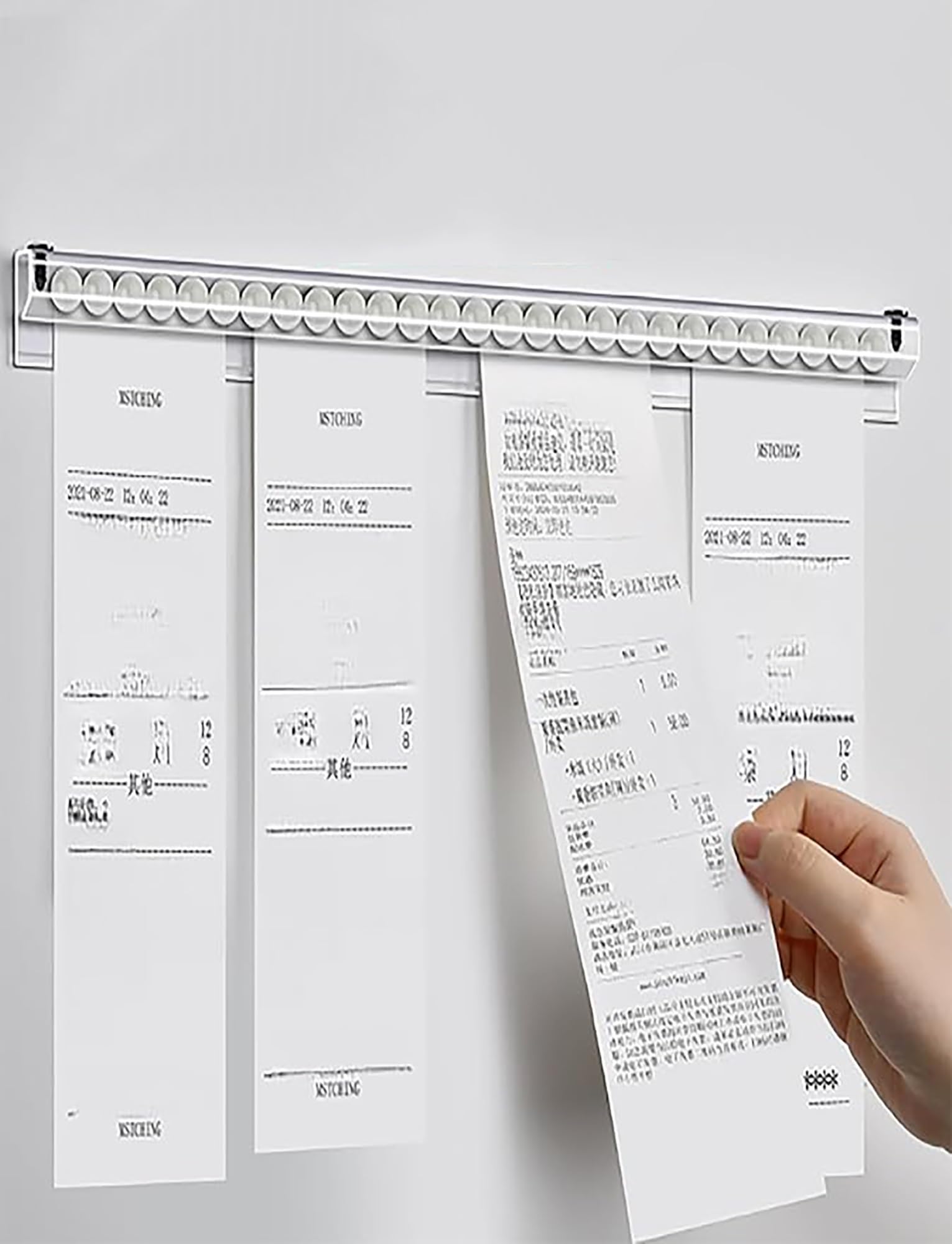 Uchwyt na bilety Tab Grabber, Samoprzylepny przezroczysty uchwyt na paragony do montażu ścianie, długość (20-80 cm)(Length 60cm)