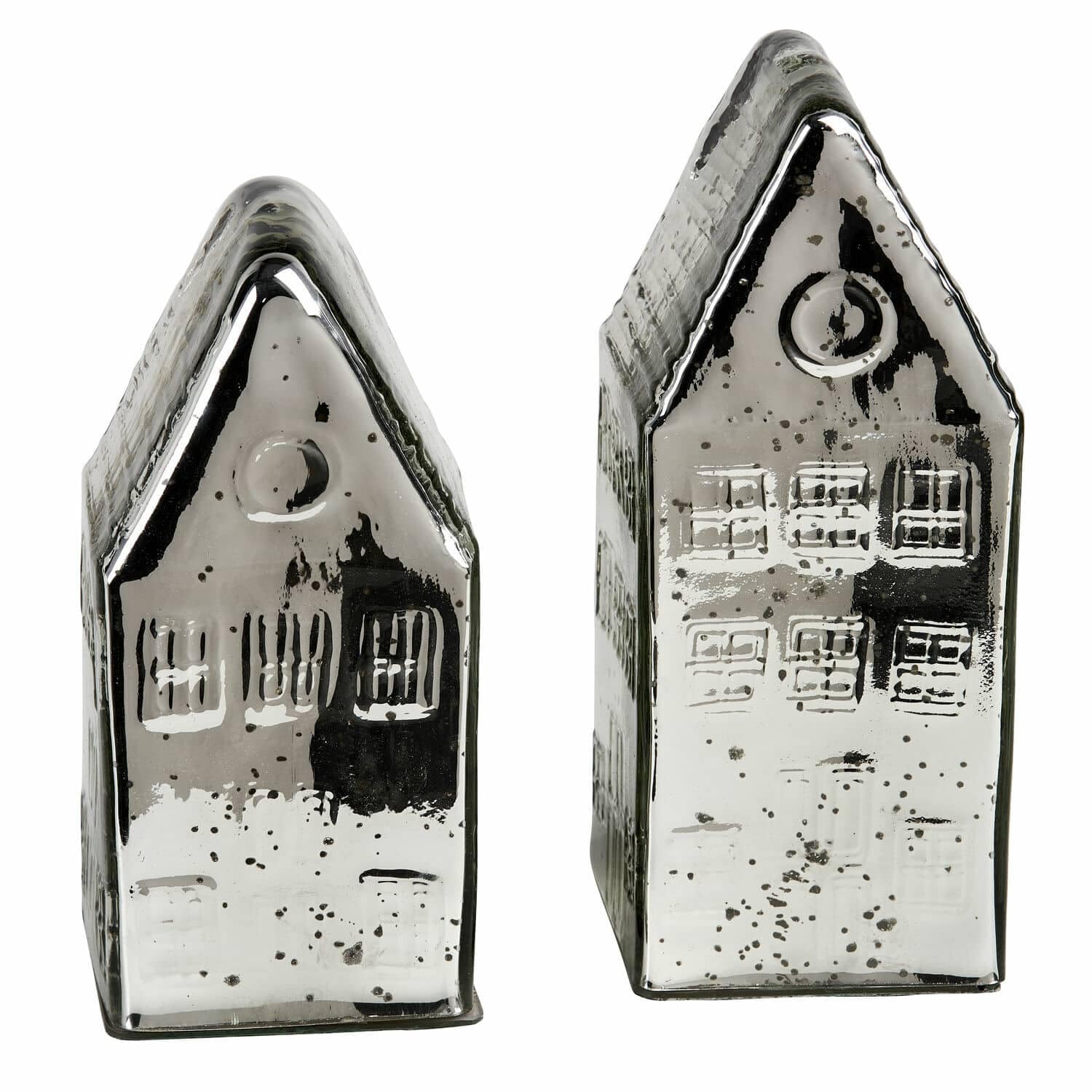 Loberon Deko-Haus 2er Set Langridge, antiksilber