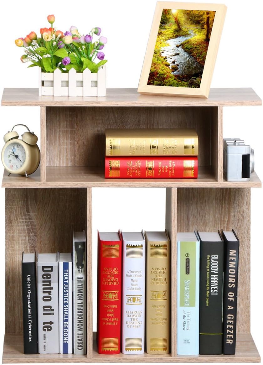 Rustice Accent Side Table Book Storage Display Shelves Sofa