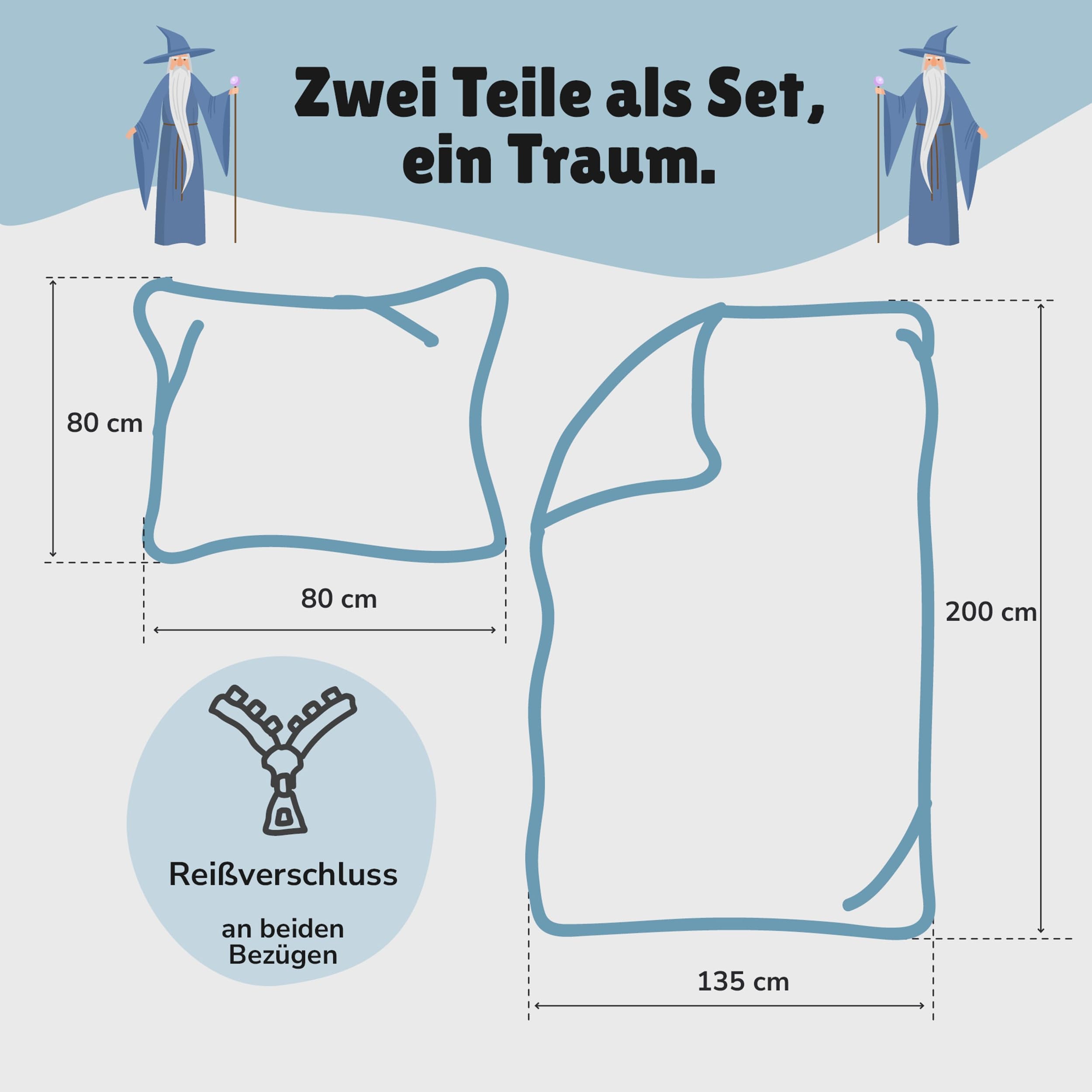 Familando – Harry Potter Bettwäsche-Set (2-teilig) – Decken- & Kissenbezug 135x200 cm & 80x80 cm mit Reißverschluss – Flanell aus 100% Baumwolle – Wendemotiv Hedwig & Hogwarts – Öko-TEX Zertifiziert