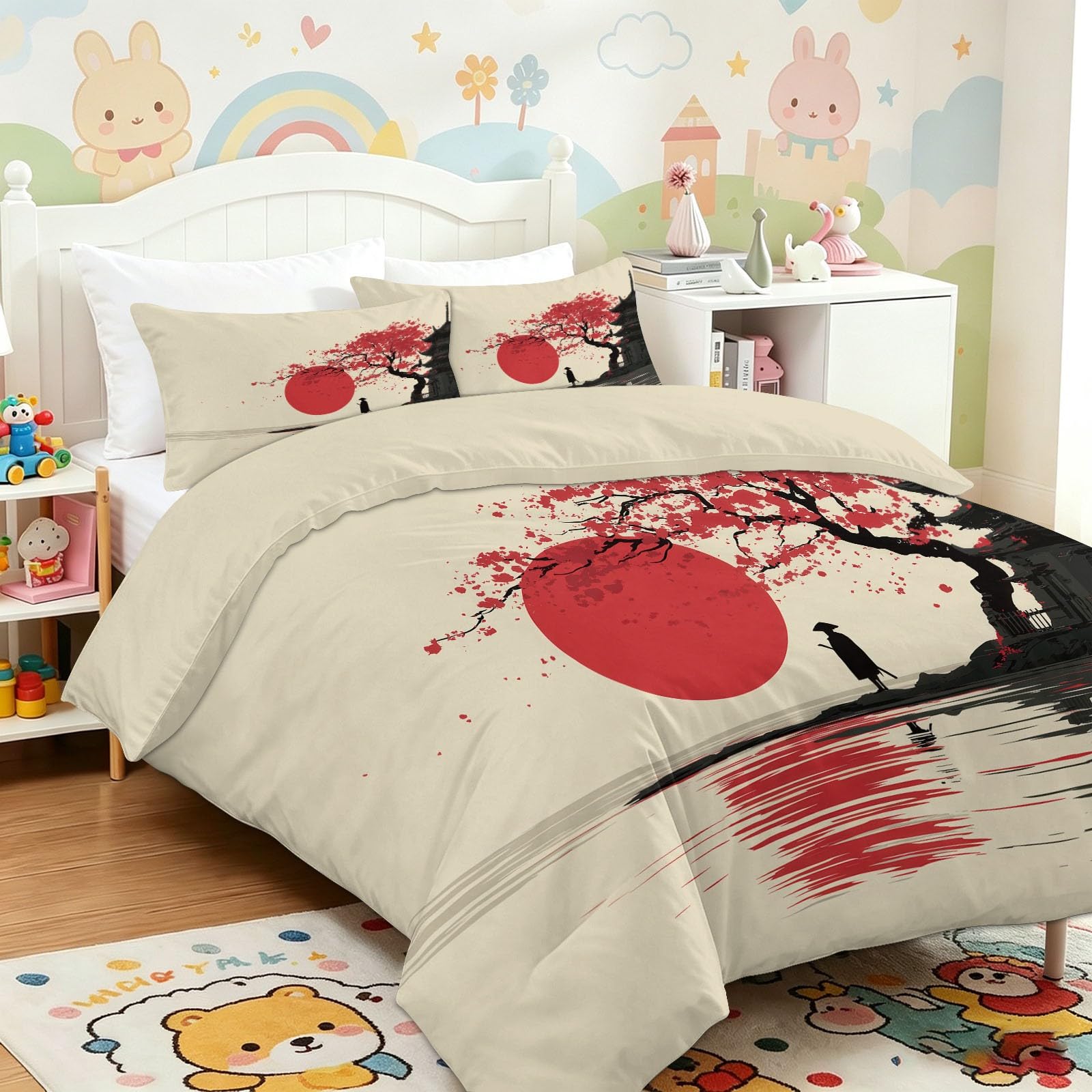 Parure de housse de couette en microfibre premium douce au toucher et facile d'entretien