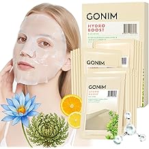 GONIM Face Mask Korean Skin Care with Hyaluronic Acid Serum &amp; Collagen Activation, Hydrating Face Masks Skincare with Vitamin C, Moisturizing Sheet Mask for All Skin, Korean Face Mask 15 Sheets