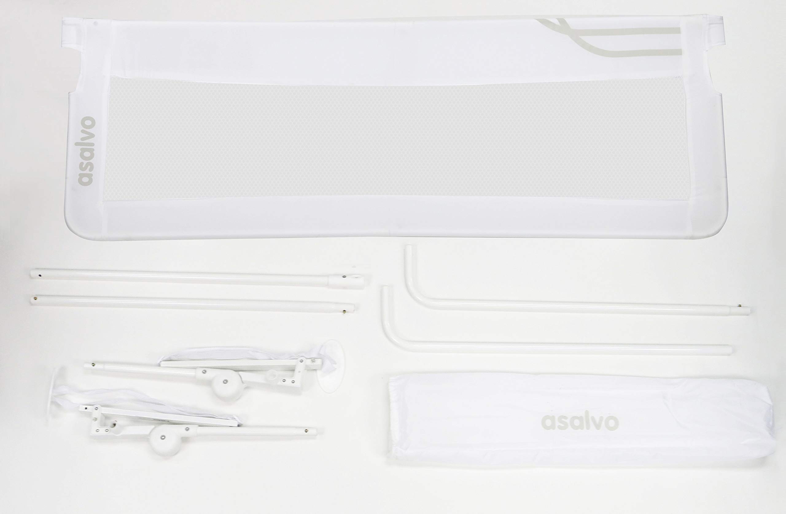 Asalvo - Barrera de cama 2 en 1 polivalente Capitán Asalvo, Color Gris