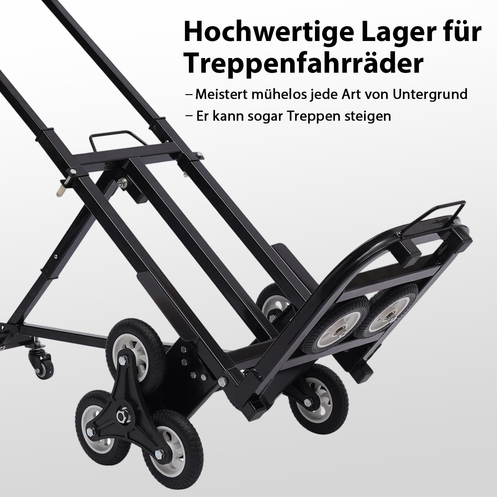 Schwerlast Sackkarre Klappbar 150kg Treppensteiger Transporter Treppensackkarre Höhenverstellbar 73-114cm Stapelwagen Für Mühelosen Treppentransport