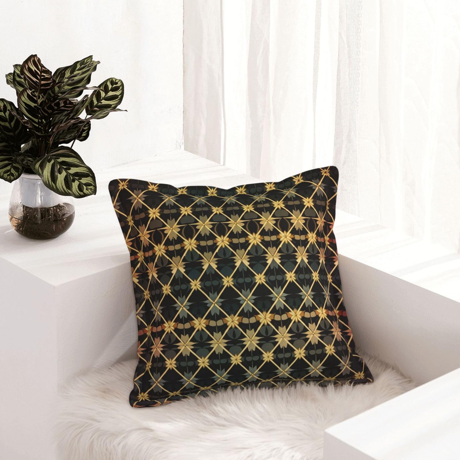 Housses de coussin en similicuir géométrique haut de gamme pour canapé rustique et chic