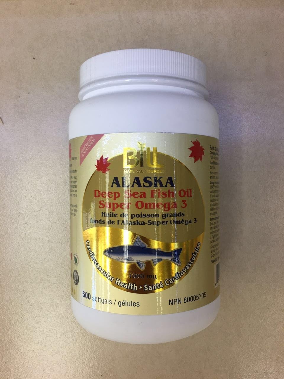 Bill Natural Sources Alaska Deep Sea Fish Oil Super Omega 3 1000mg, 500