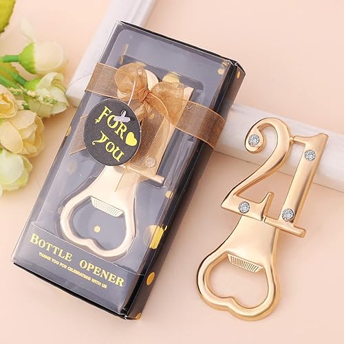 Miniatura 6 de Paquete de 36 abrebotellas de cumpleaños número 21 para fiestas de cumpleaños número 21, recuerdos de aniversario de boda, recuerdos, regalos de