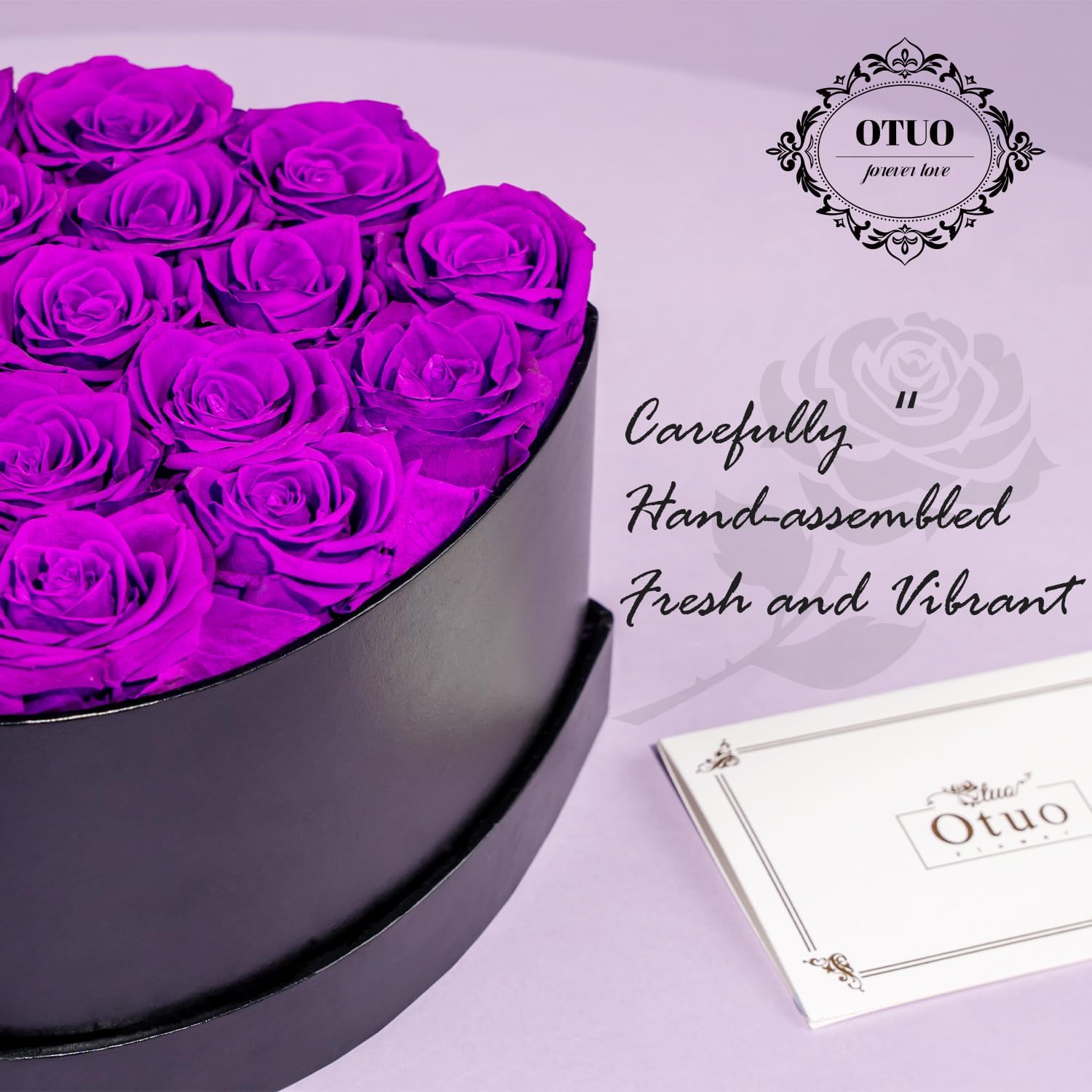 16 Preserved Roses in Heart-Shaped Box, Flowers for Delivery Prime Last up 2 Years, Real Forever Flowers for Wife, Girlfriend, Mother, Eternal Roses for Anniversary - Purple - Image 4